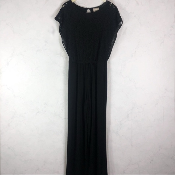 [Beige] Black Lace Jumpsuit - Picture 1 of 3